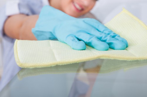 Professional carpet cleaning process in a home interior